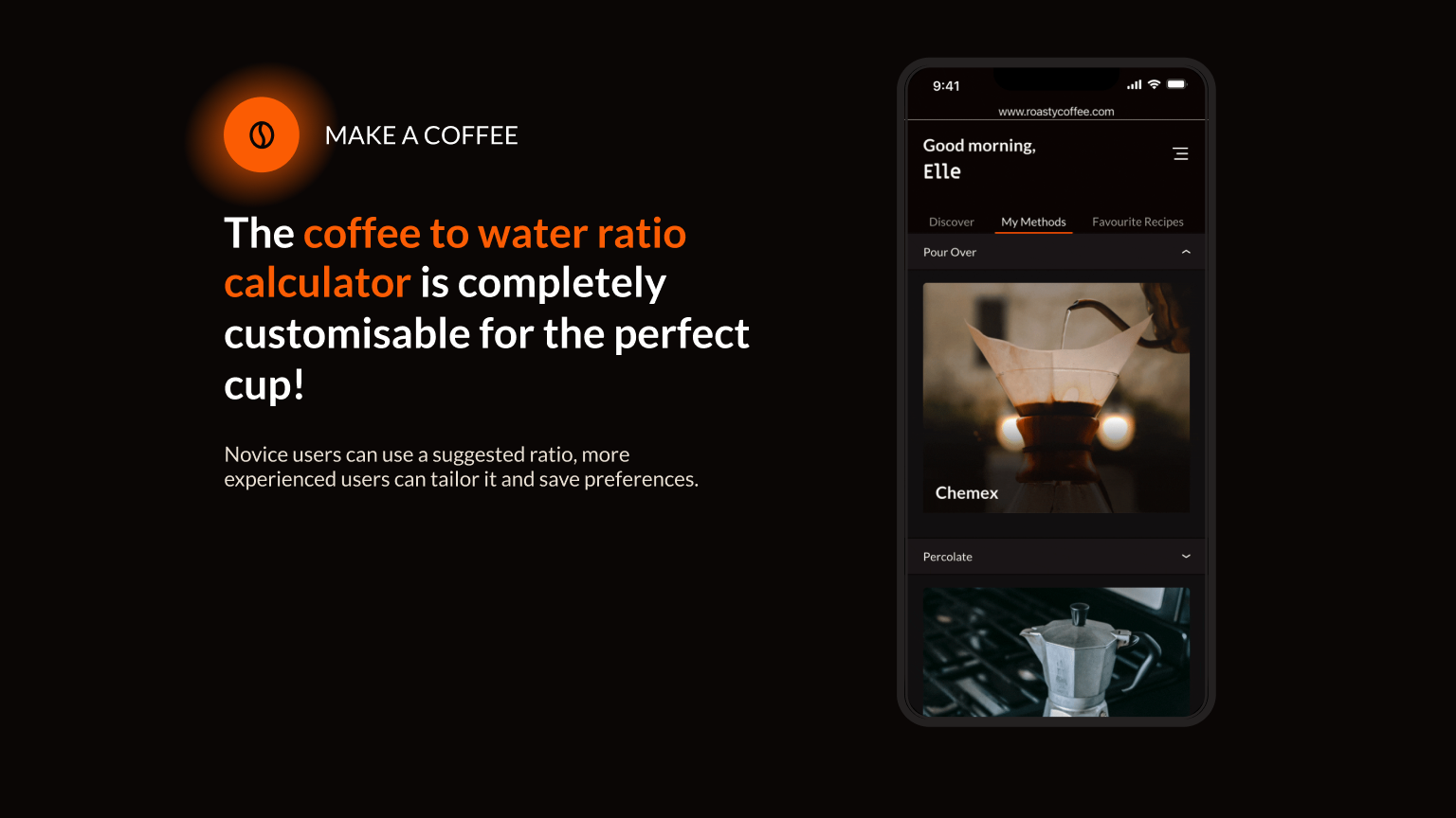 Final experience — recipe customisation